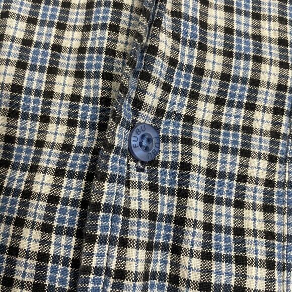 Vintage FUBU Shirt Men L Blue Plaid Long Sleeve Casual Button Down - Picture 4 of 10